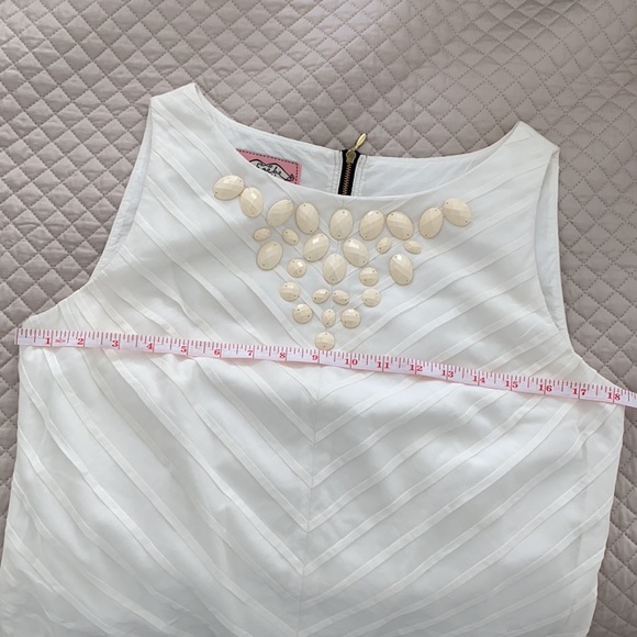 Phoebe Couture Embellished White Shift Cocktail Dress - Picture 6 of 14